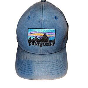 Patagonia Hat Mens Blue Snapback Canvas Cap One Size Adjustable Outdoors Logo